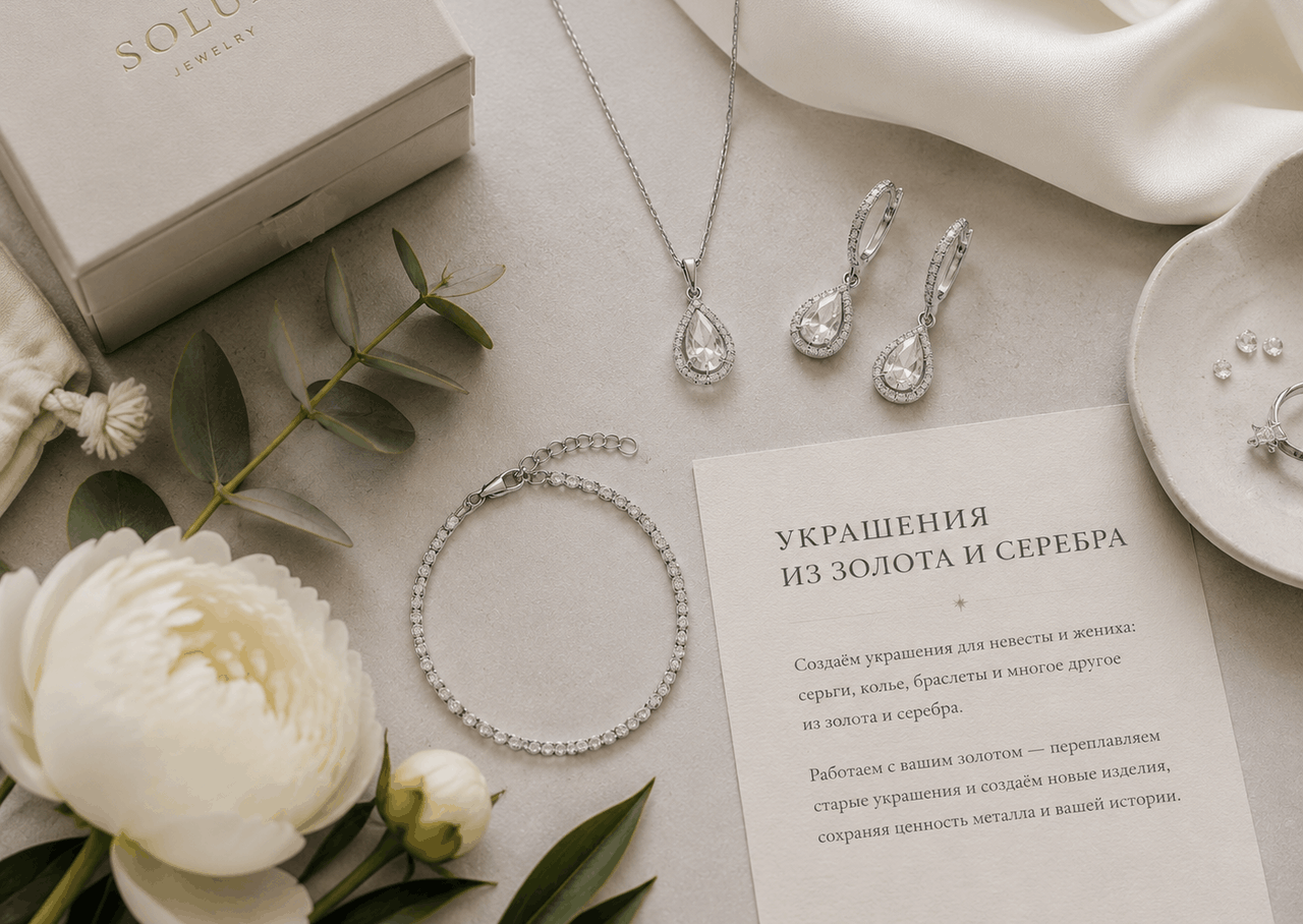 Украшения для пары из золота и серебра